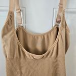 Beige Ribbed Bodysuit Shapewear Tummy Control Womens Size XL Tan Photo 2