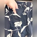 Lauren by Ralph Lauren Navy Blue and White Floral Print Slacks Pants Size 12 Photo 6