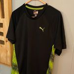 Puma  Black Tee with Vibrant Green Panels Photo 3