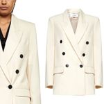 Isabel Marant  Cotton Wool Blend Blazer Jacket in Ivory Size 42 (XL US) Photo 10