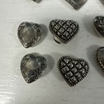 9 Heart Button Covers Mixed Tones Brass Silver Embellished Dress Shirt‎ Jewelry Photo 2