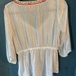 Free People  White Embellished Peplum Blouse | Size Small Photo 4