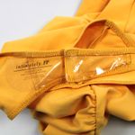 Free People Womens Small One Shoulder Puff Sleeve Bodysuit Sunset Gold Summer Photo 9