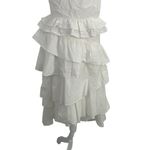 Anthropologie Midi Dress Women White Shoulder Tiered Cotton Size 6 Photo 7