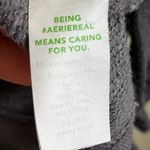 Aerie Side Ruched Hoodie Sweatshirt Gray Large Drawstring Comfy Pullover Photo 3