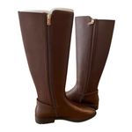 Coach Fitz Walnut Leather Riding Boots Women’s 8.5B Tall Equestrian Knee High Brown Photo 1