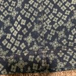 Free People  Denim Stretchy Mini Skirt Size 6 dark blue & green diamond pattern Photo 1