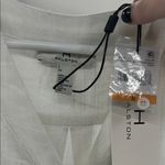 Halston Heritage Blue green White Midi Dress high low S new linen rayon vacation Photo 4