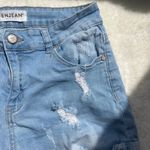 ENJEAN Denim Co. Ripped Distressed‎ Cuffed Hem Light Wash Jean Shorts Blue Size 29 Photo 7