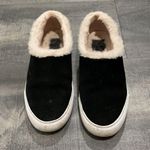 Tory Burch Miller Black Suede Shearling Reva Slip Photo 3