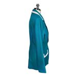 Habit Vintage Habits Teal Blazer White Trim Single Button Mod Colorblock Women's S USA Photo 3