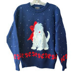 Charter Club Vintage  Sheepdog Red Bow Sweater Size Medium Wool Puppy Dog Photo 0