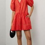 SEA NEW YORK Red 100% Cotton Antonina Puff Sleeve V Photo 0
