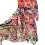 QinPei.Er Silk Sleeveless Boho Floral Print Tiered Dress size XL NWT Multicolor Orange Photo 5