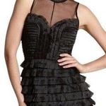 Free People  Black Ruffle Mesh Mini Dress Photo 0