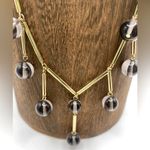 Ann Taylor Glass Bead & Gold Modern Statement Necklace Modern Contemporary Goth Photo 1