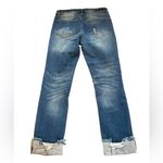 Risen Jeans Medium Wash Midrise Frayed Cuff Ankle Straight Jeans Womens 27 or 5 Blue Photo 3