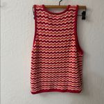 Marine layer  Tuckernuck Coral Wave Stripe
Shell Top Size L Beach Crochet Knit Photo 5