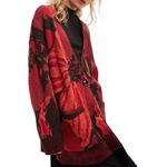 Free People State Side Cardigan in Red Combo Size M New with Tag MSRP $168 SOO Photo 1
