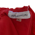 Sugar Lips Mini Dress Off The Shoulder Red Embroidered Women's Size Large Photo 7