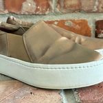 Vince Warren Tan Satin Platform Slip On Sneakers Photo 1