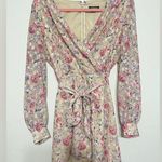 EXPRESS Floral Wrap Tie Romper Photo 0