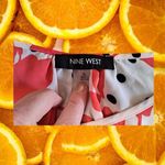 Nine West White with Red Plants and Block Dot Blouse XL Photo 2