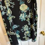 Geoffrey Beene  Black and Teal Floral Midi Skirt Photo 1
