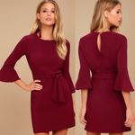 Lulus Last Love Song Tie-Waist Dress in Burgundy Size Small Photo 1