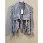 Minnie Rose Open Front Draped Ribbed Cashmere Sweater Size Small Gray Shawl Photo 7