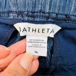 Athleta Blue Cabo Linen Textured Shorts Pull on with Pockets 16 Photo 6