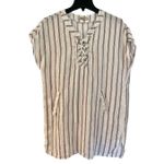 Viola Borghi made in Italy striped lace up tunic coverup White Size L Photo 1