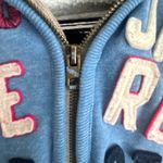 Superdry Full Zip Hoodie Sherpa Lined Spell Out Graphic Blue Medium Photo 7