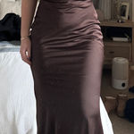 Showpo  Long Satin Formal Dress Brown  Photo 0