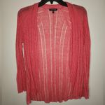 Eileen Fisher Peony Pink Variegated Linen Silk Angled Cardigan Photo 0