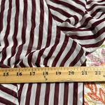 Cotton Express  womens size 1X long sleeve striped sheer maroon ivory blouse NWT Photo 5