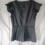 J.Crew  Black V-Neck Ruffle Sleeve Top NWT Photo 8