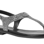 Michael Kors New! Women's Glitter Plate Thong Sandals Shoe Open-Toe Anthracite 7 Photo 0