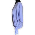 MICHAEL Kors‎ Womens Top Size XS Blue White Side Tie Micro Pinstripe Photo 2