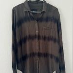 Rails  Hunter Tie Dye Herringbone Button Up Shirt Olive Green Black Waves Medium Photo 1