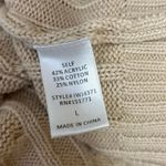 Nati Women's Brown Tan Cable Knit Button Long Sleeve Crop Cardigan Sweater Top L Size L Photo 4