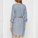 Joie  Alannie in Chambray Lightweight 100% Cotton Striped LongSleeve Dress Medium Photo 2