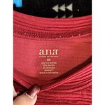 ANA Deep Red Zip Detail Round Neck 3/4 Sleeve Top Size XS Textured Material Red Photo 4