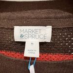 Market & Spruce Striped Knit Sweater XL Cotton Blend Crew Neck‎ Pullover Red Photo 1