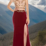 Dancing Queen  Women's Long Maxi Dress Lined Solid Sleeveless‎ Lace Beaded Prom-S Photo 0