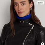 Ralph Lauren BNWOT Lauren  Burnished Lamb Leather Moto Jacket sz 00 Photo 5