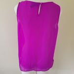 Worthington  magenta lace trimmed blouse medium Photo 4