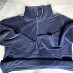LL Bean Blue Loose Turtle Neck 3/4 Zip Up Kangaroo Pocket Ribbed Sweater XL Photo 8