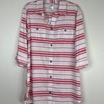 NWT Dotti 100% Cotton Pink & White Striped Longline Button Down Blouse Top Sz Lg Photo 2