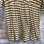 Urban Outfitters romper shorts big sleeves deep v neck mustard white stripe Photo 4